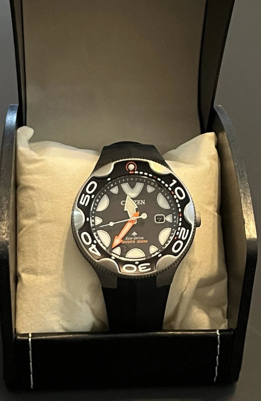 Citizen Eco-Drive Men's Promaster Dive Orca Calendar Black Watch 46MM BN0230-04E