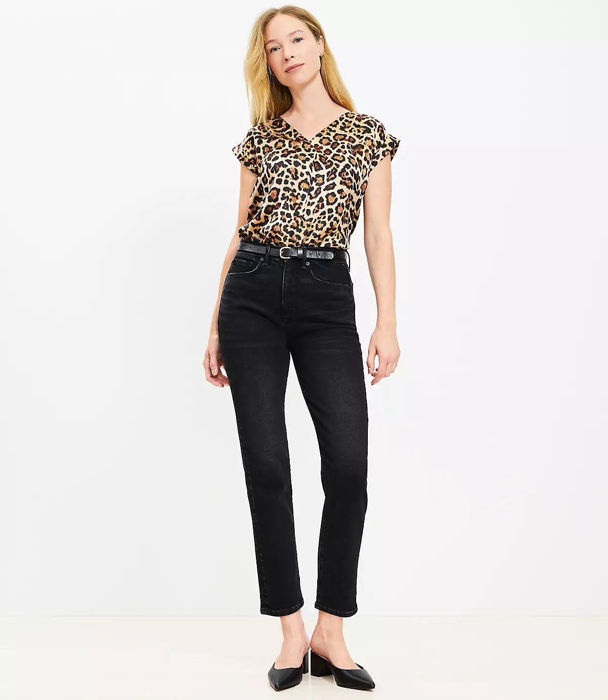 LOFT High Rise Slim Jeans in Washed Black